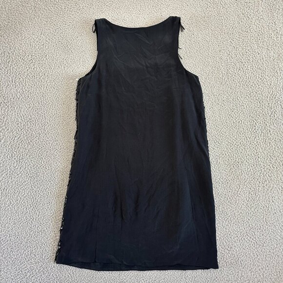 Erin Featherston Silk Beaded Dress Cocktail Scoop‎ Fringed - Picture 12 of 13